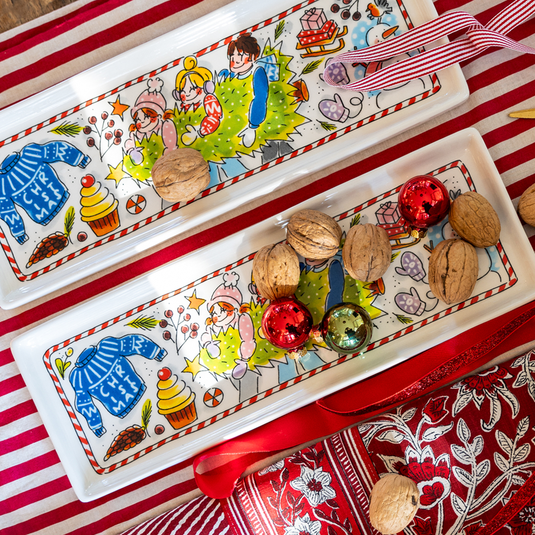 Cakeschaal lang Kerst
